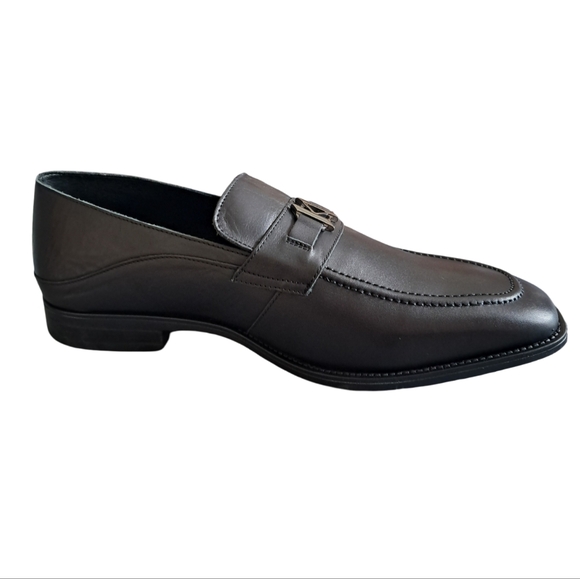 Karl Lagerfeld Paris Men's Black Leather Slip-On Loafers New Size 11.5 - Picture 3 of 12